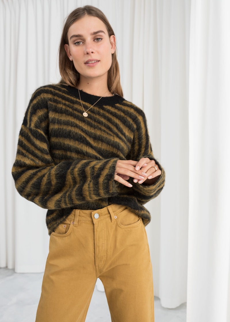 & Other Stories Wool Blend Zebra Sweater $99