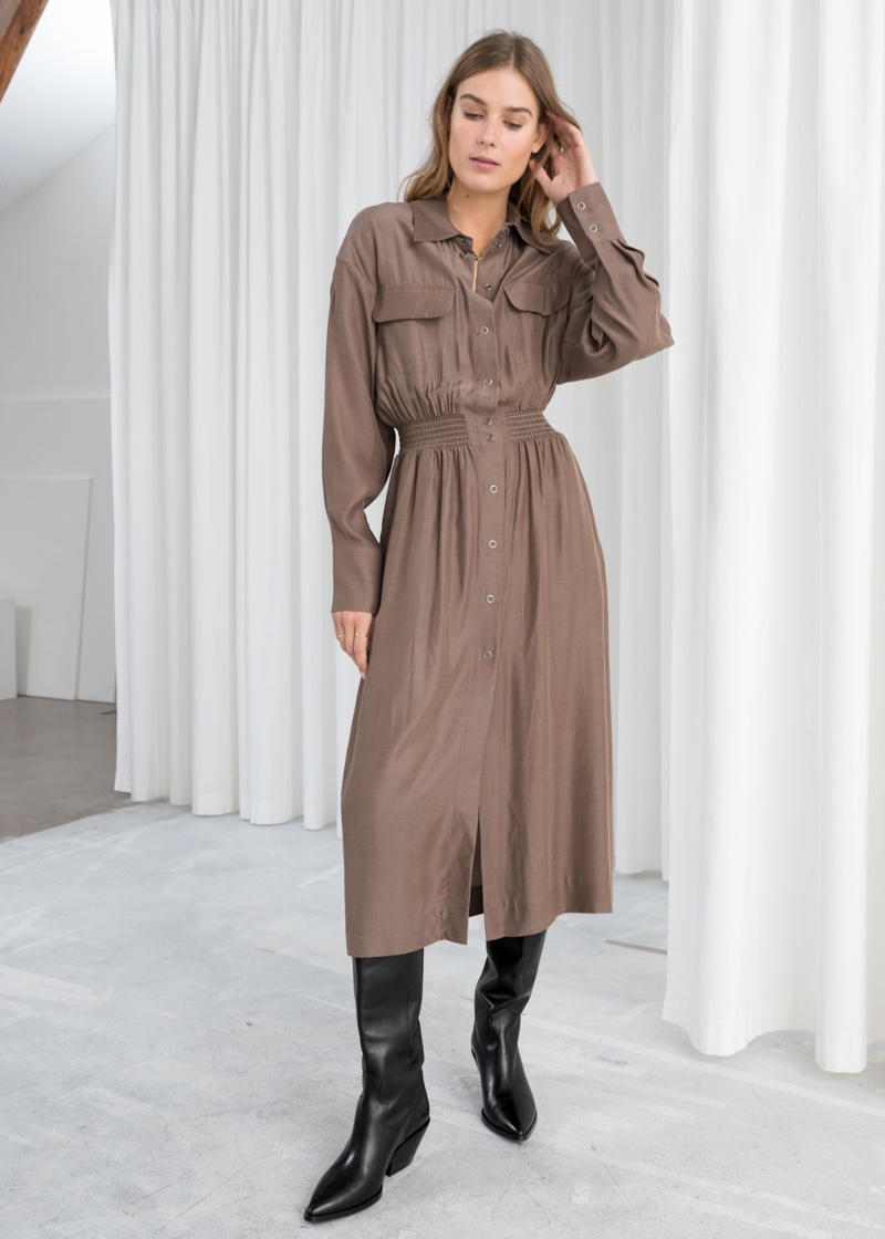 & Other Stories Workwear Midi Dress $129