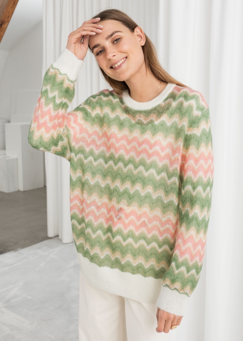 & Other Stories Zig Zag Wool Blend Sweater $89