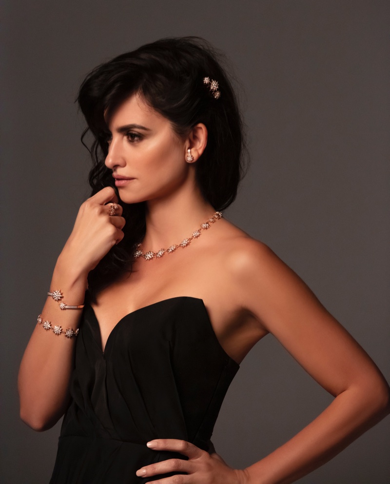 BEHIND THE SCENES: Actress Penelope Cruz poses on set for Atelier Swarovski