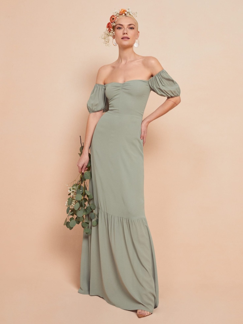 Reformation Farrow Dress in Seafoam $388