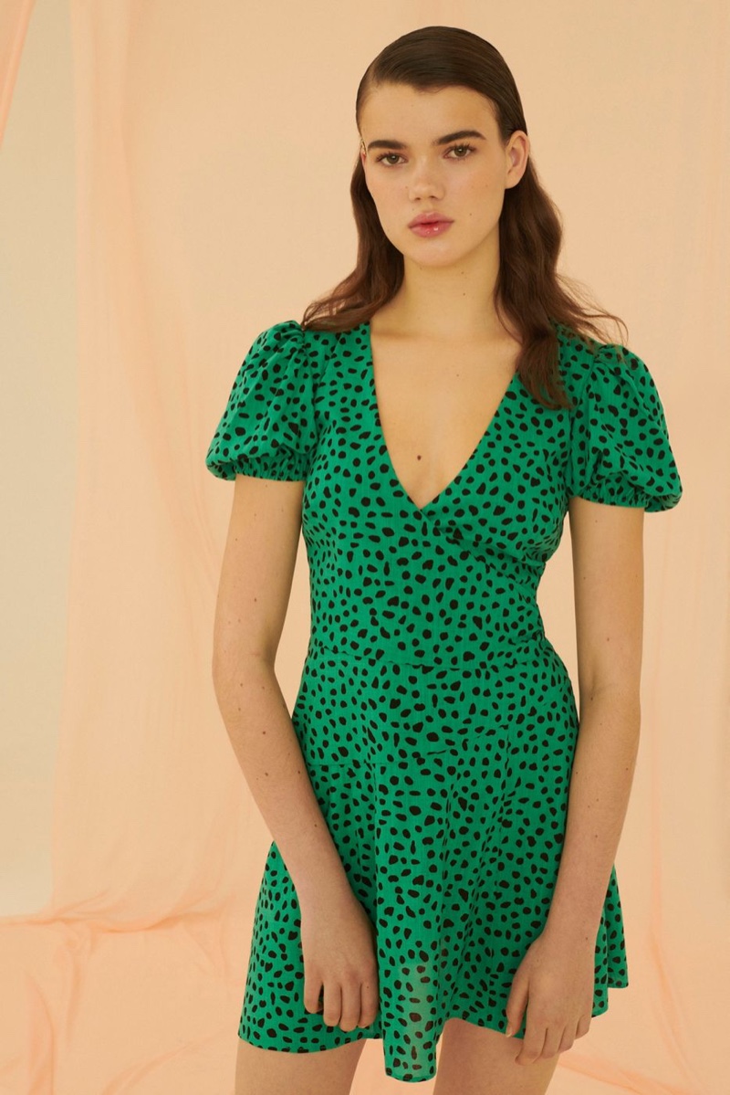 UO Jocelyn Printed Puff Sleeve Mini Dress $69