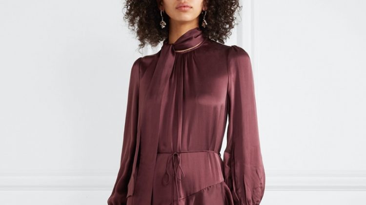 Grab Your Card Because The Net-a-Porter Sale Is On! Zimmermann Espionage Pussy-Bow Ruffled Silk Dress $455 (previously $650)