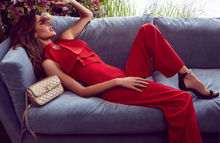 Dressed in red, Alessandra Ambrosio fronts Love Republic spring-summer 2019 campaign