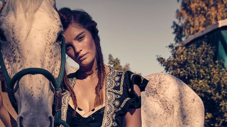 Alexina Graham Models Western Style for Grazia Italy