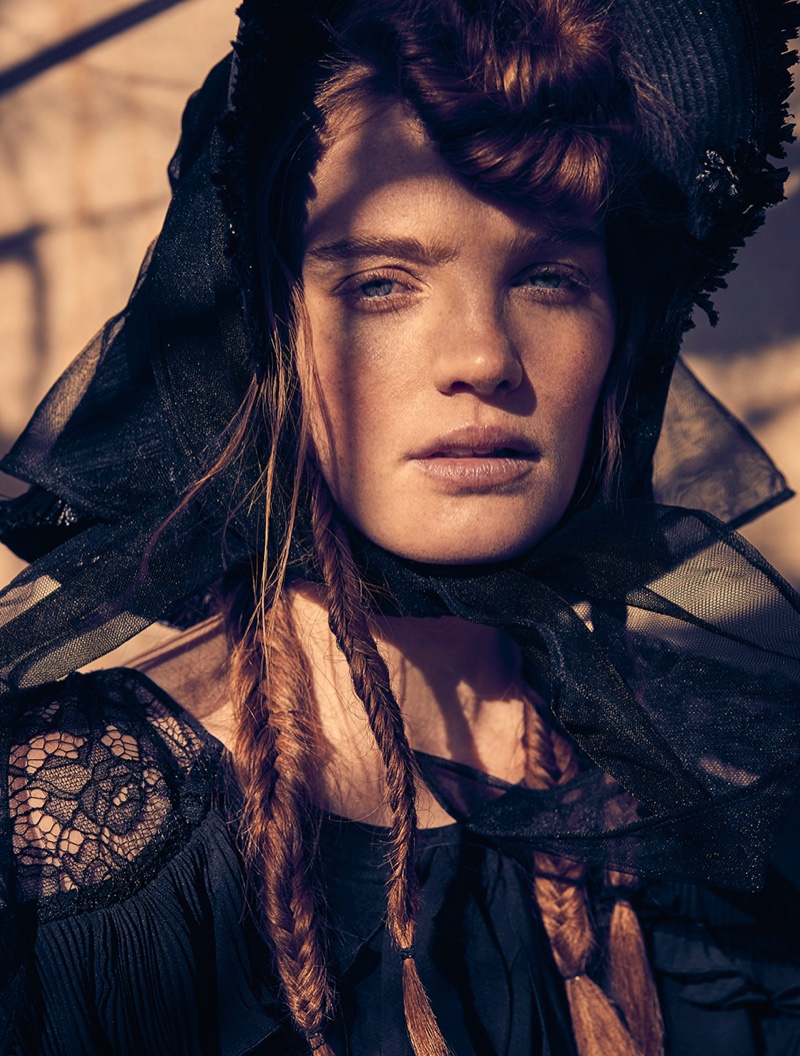 Alexina Graham Models Western Style for Grazia Italy