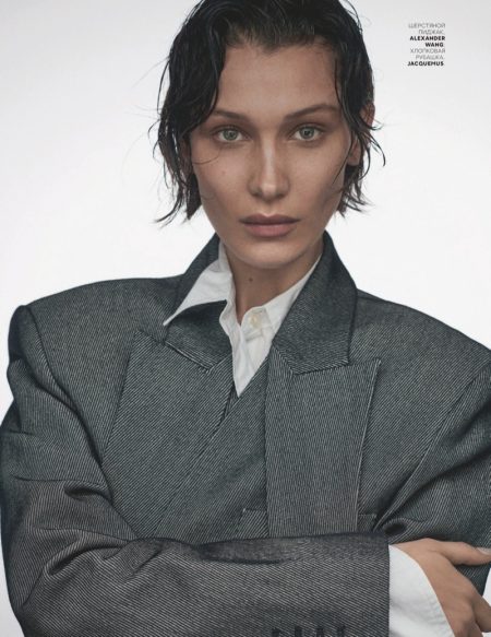Bella Hadid Poses in Minimal Looks for Vogue Russia Bella Hadid Poses in Minimal Looks for Vogue Russia