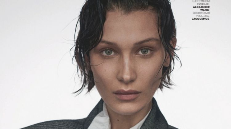 Bella Hadid Poses in Minimal Looks for Vogue Russia
