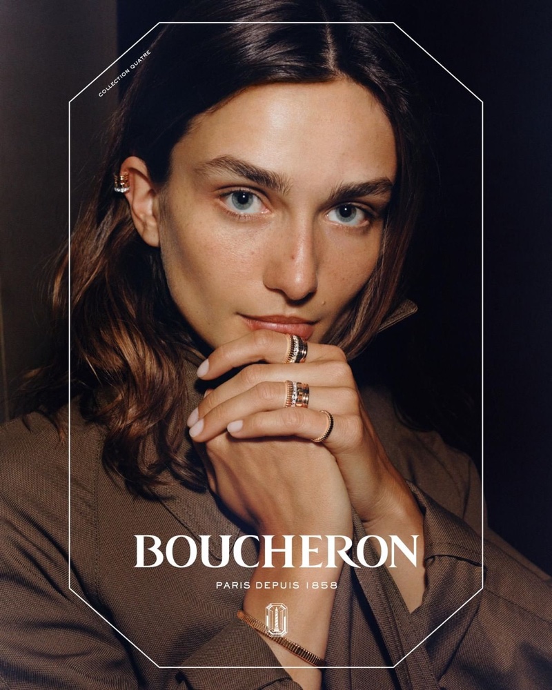 Andreea Diaconu stars in Boucheron jewelry campaign