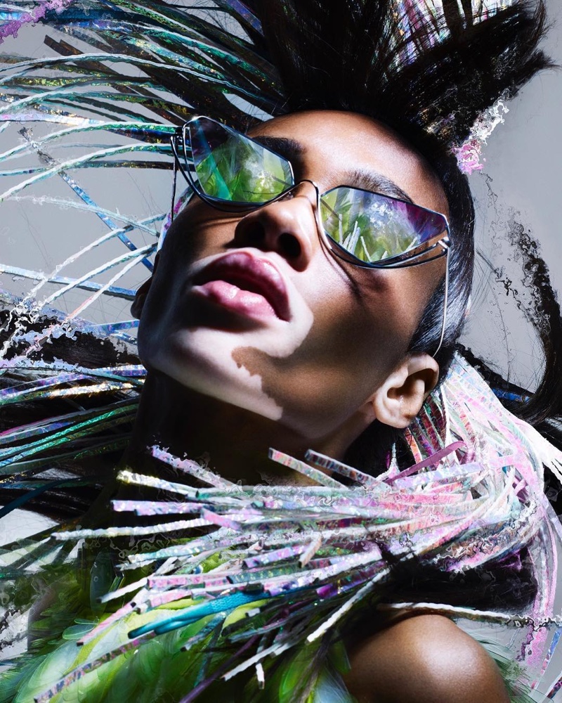 Getting her closeup, Winnie Harlow fronts Byblos eyewear spring 2019 campaign