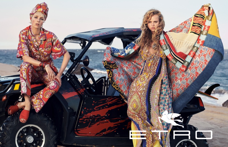 Edie Campbell and Olivia Vinten star in Etro spring-summer 2019 campaign