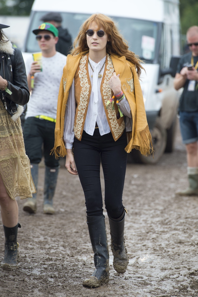 Florence Welch Festival Outfit Vest Jeans