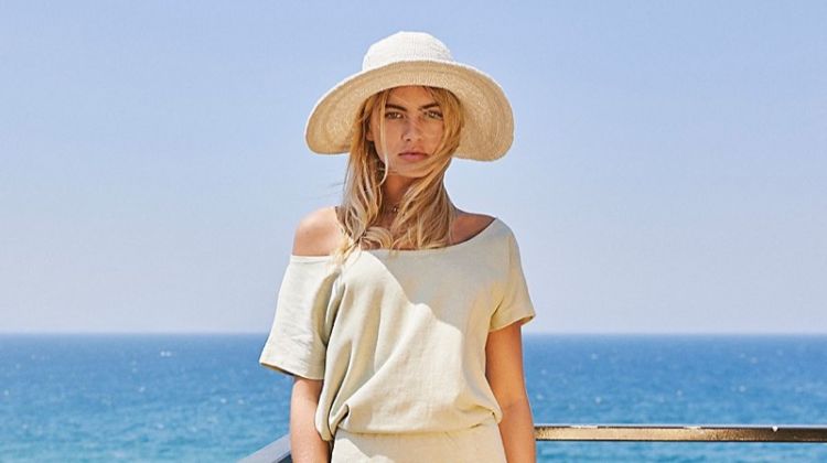 Free People Dana Crochet Bucket Hat $38 and Lily Dress $128