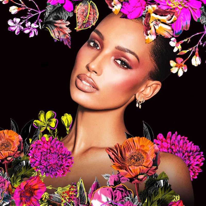 Angel Jasmine Tookes poses for Victoria's Secret Bombshell Wild Flower campaign