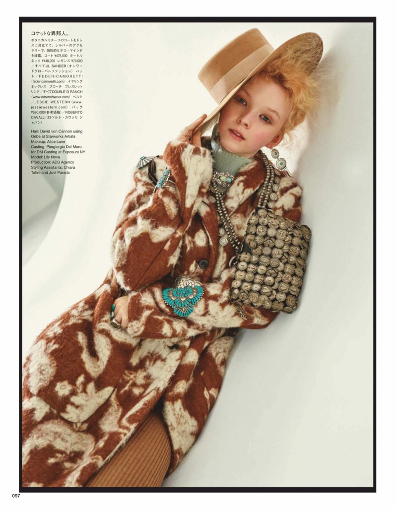 Lily Nova Poses in Oversized Coats for Vogue Japan