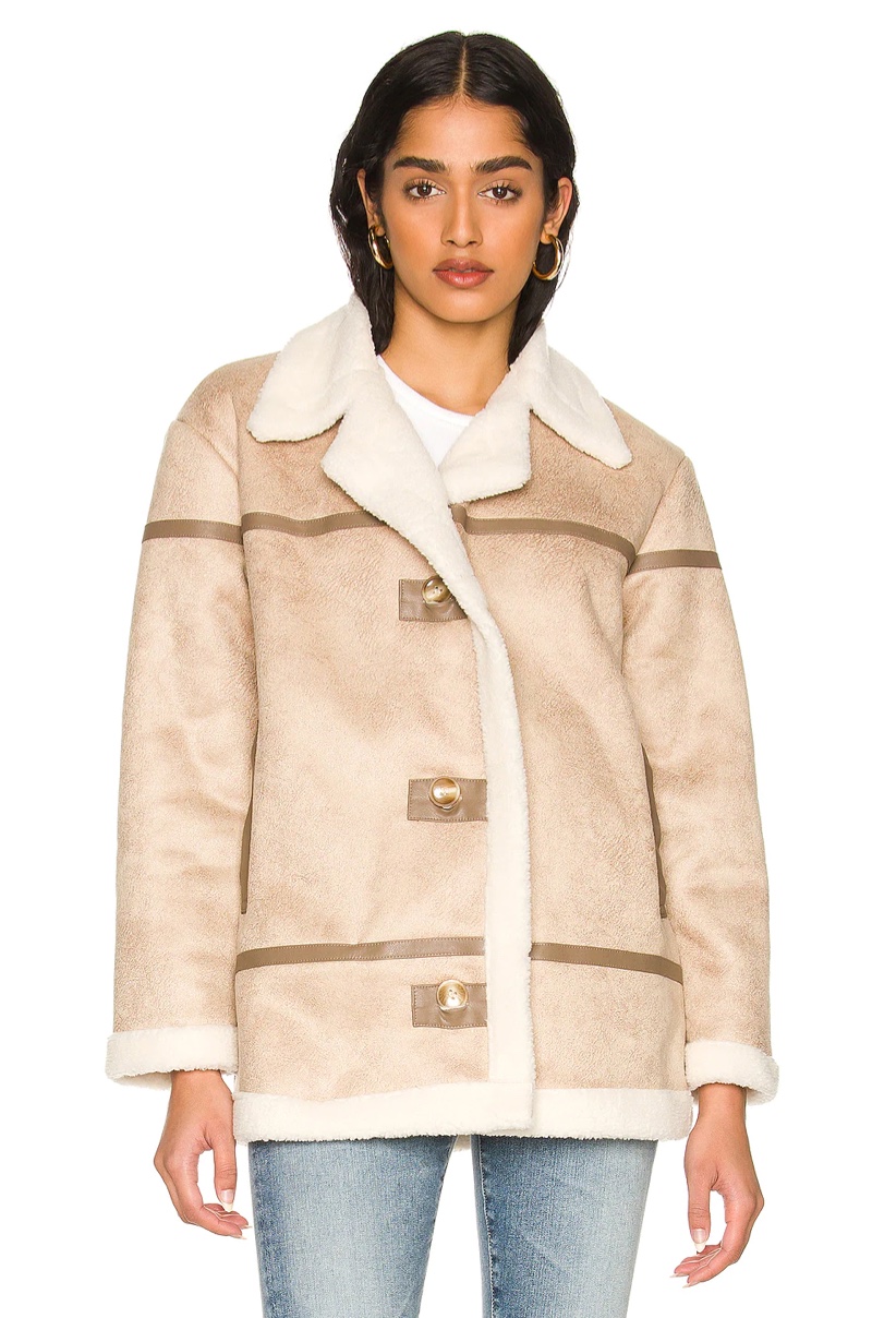 Line & Dot Kinsley Faux Shearling Coat $148