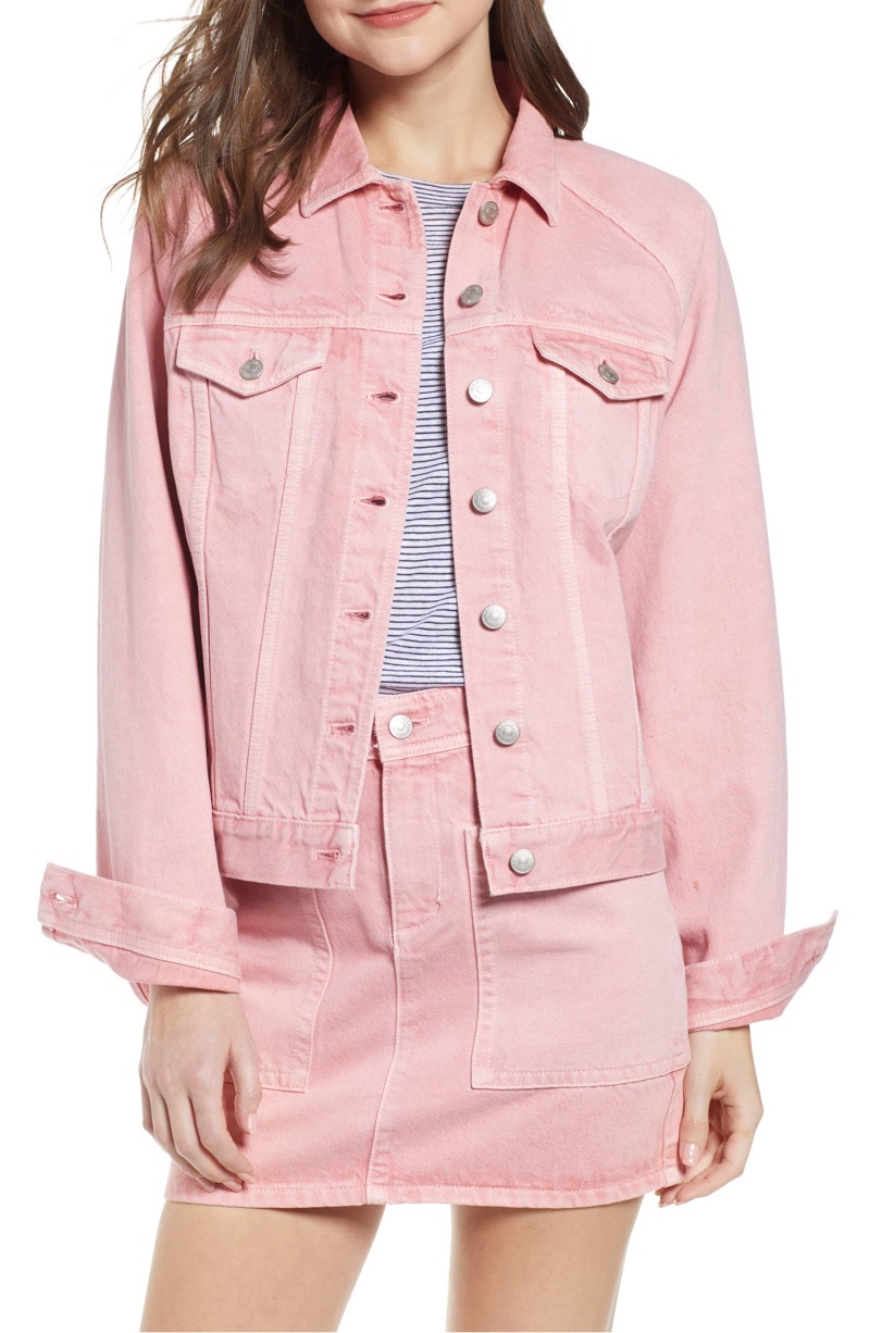 Madewell Raglan Oversize Jean Jacket in Dusty Rose $98