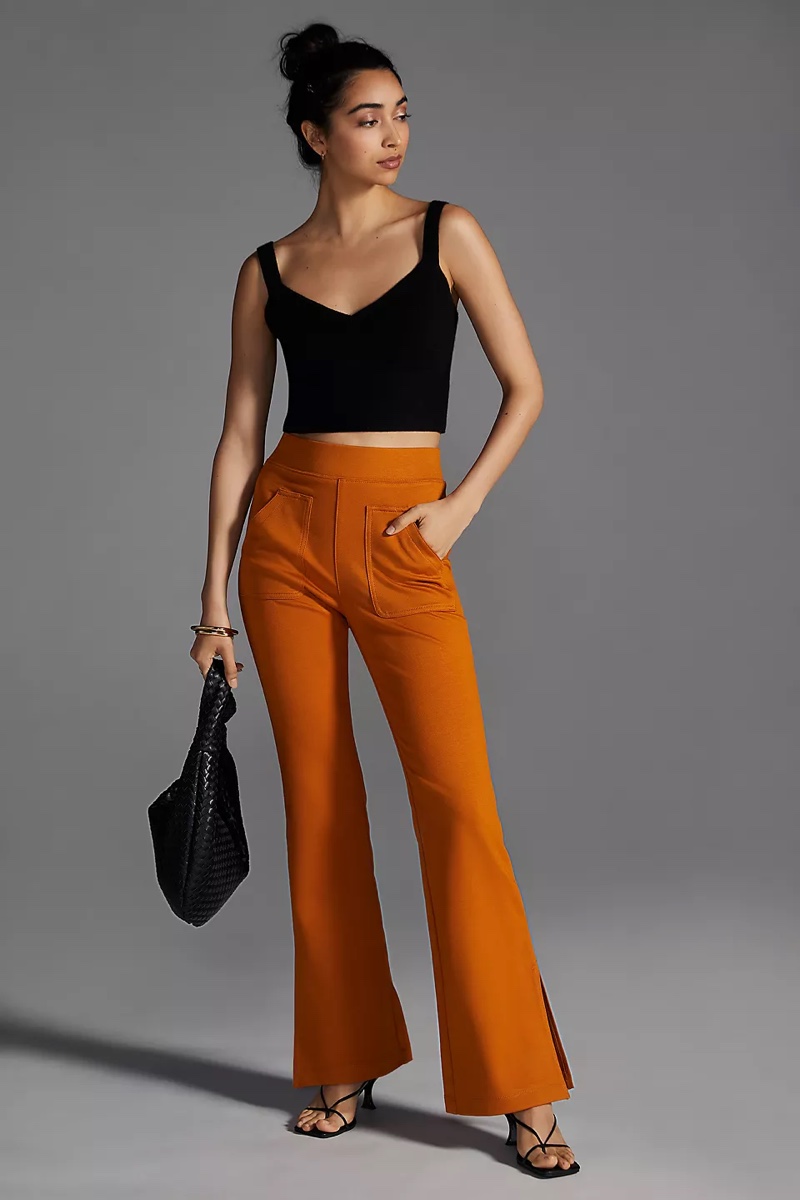 Maeve Knit Flare Pants Cedar $98