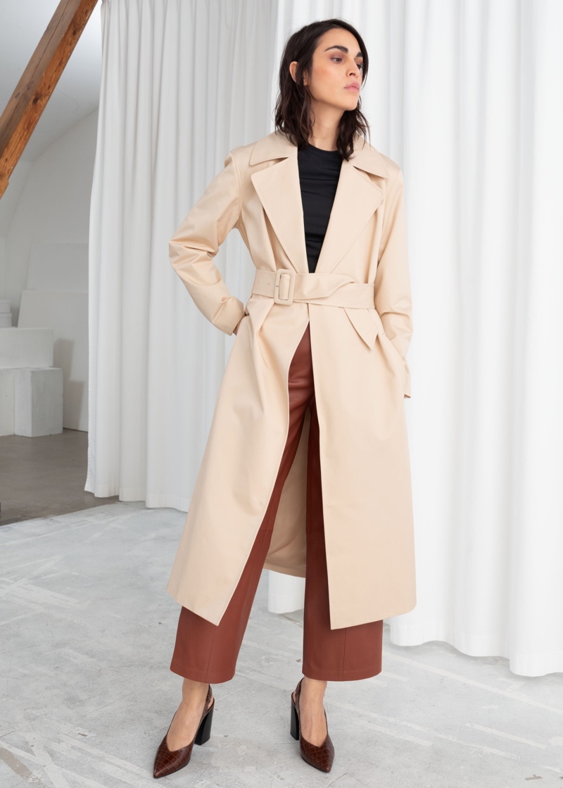 & Other Stories Belted Cotton Twill Trenchcoat $149