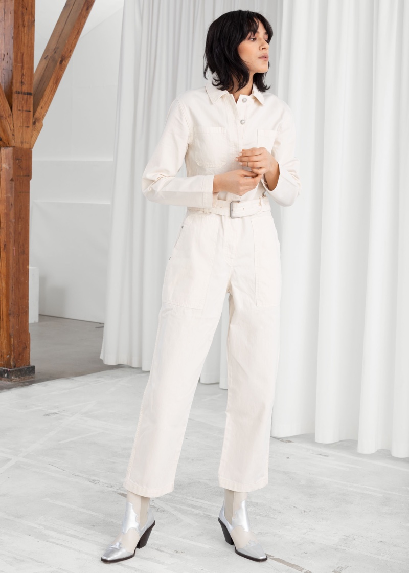 & Other Stories Belted Workwear Jumpsuit $129