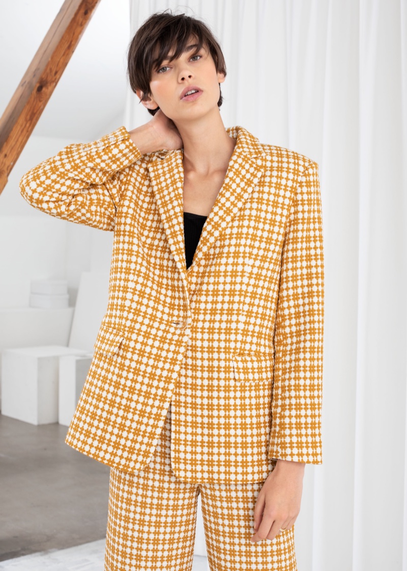 & Other Stories Cross Stitch Plaid Blazer $129