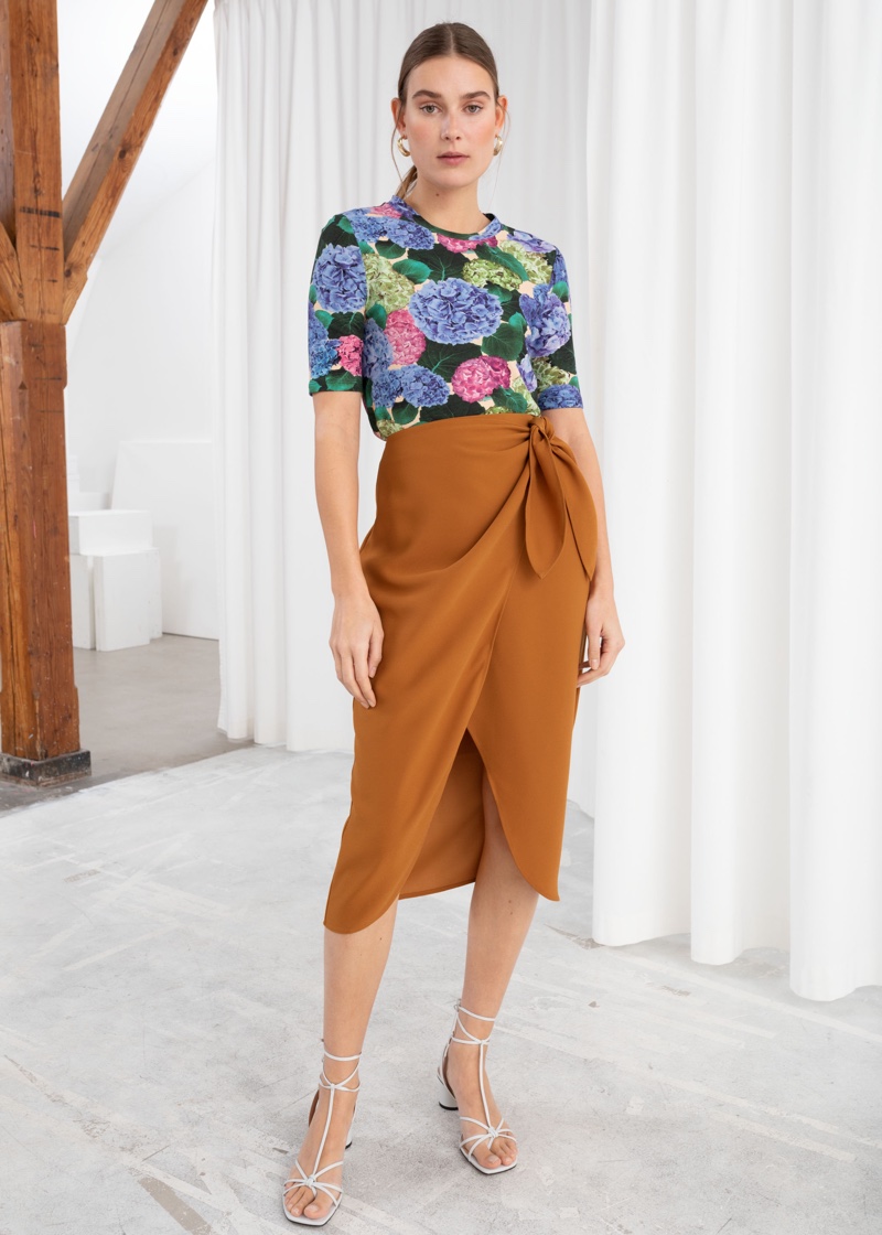 & Other Stories Sarong Wrap Midi Skirt $79
