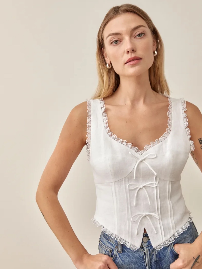 Reformation Brenda Linen Top $148