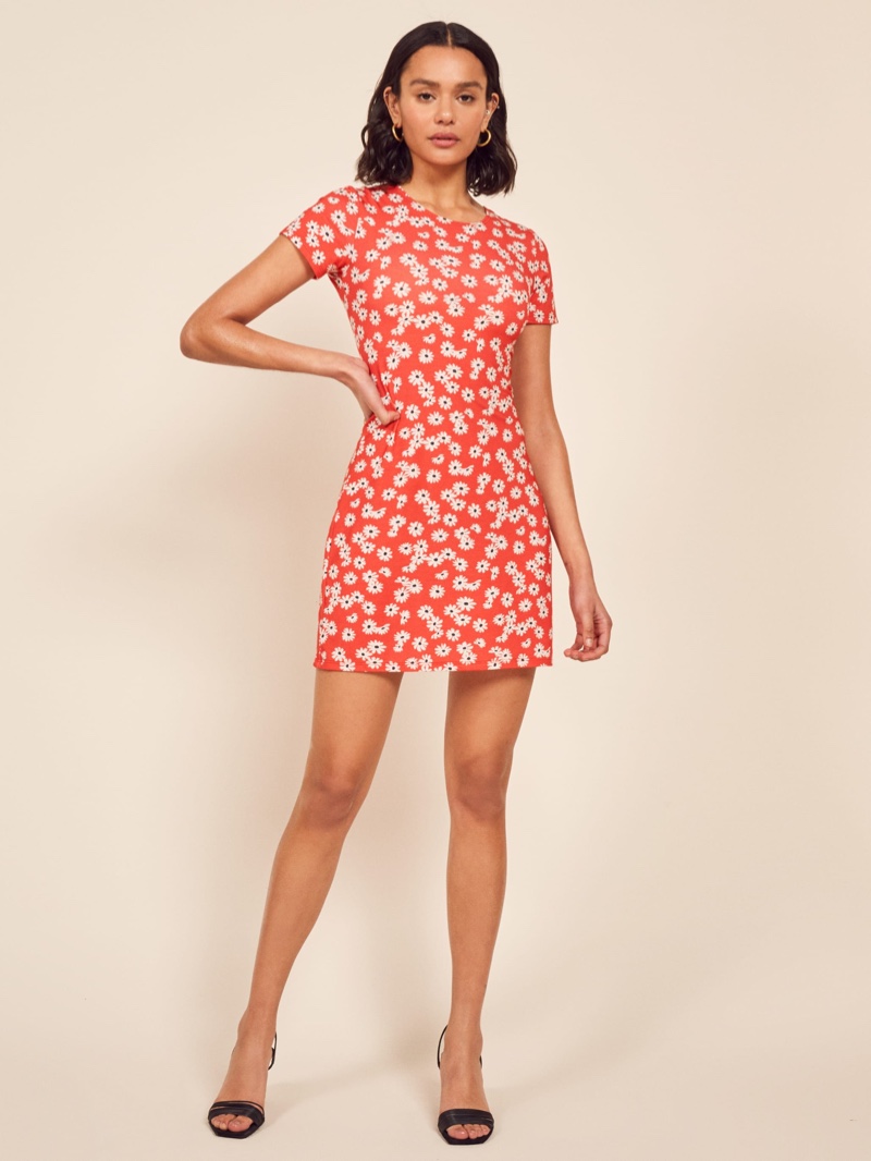 Reformation Inga Dress in Oopsie Daisy $78