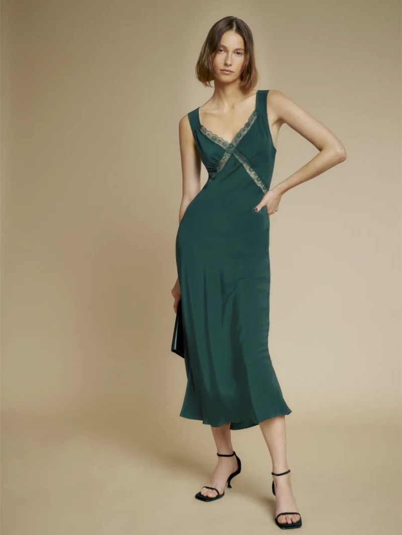 Reformation Provence Dress in Forest $278
