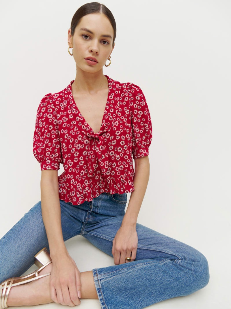 Reformation Sloane Top in Jenna $128
