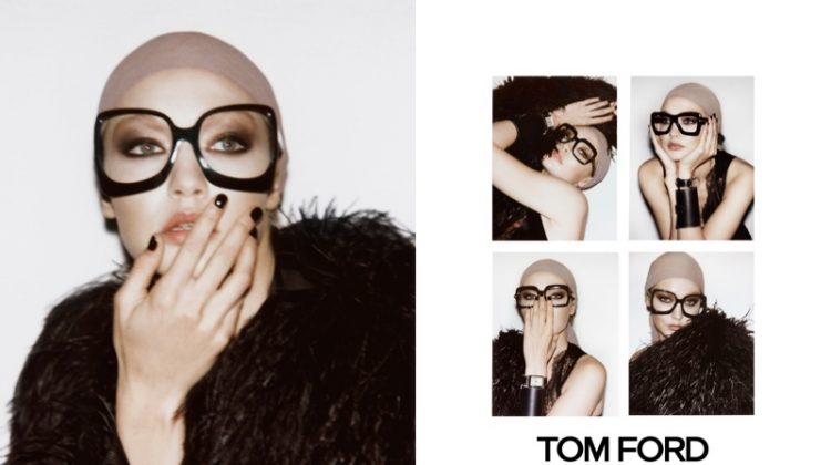 Gigi Hadid wears glasses in Tom Ford spring-summer 2019 campaign