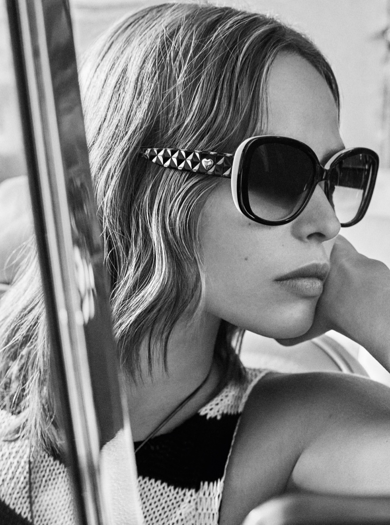 Birgit Kos wears sunglasses in Twinset spring-summer 2019 campaign