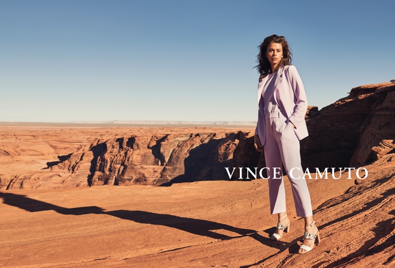 Georgia Fowler suits up in Vince Camuto spring-summer 2019 campaign