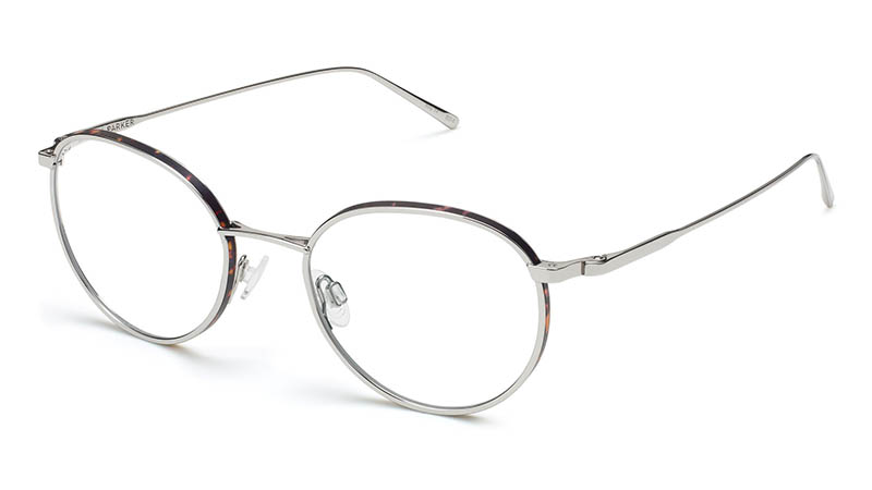 Warby Parker Darin Glasses in Polished Silver with Whiskey Tortoise Matte $195
