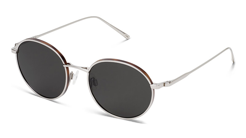 Warby Parker Garrison Glasses in Polished Silver with Oak Barrel $195