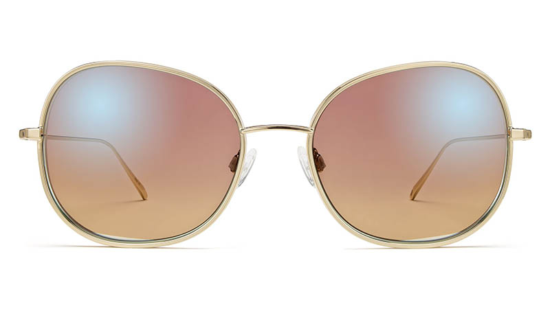 Warby Parker Marlo Sunglasses in Polished Gold with Pink Gradient Lenses $195