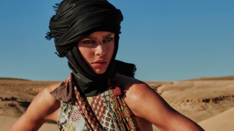 Birgit Kos Poses in Nomadic Fashions for Vogue Germany