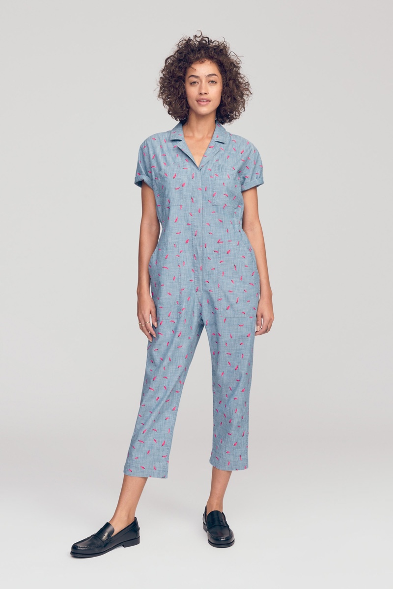 Bonobos Riviera Jumpsuit in Chambray Caliente Peppers $148