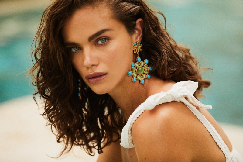 Jena Goldsack wears Christie Nicolaides Ursula earrings