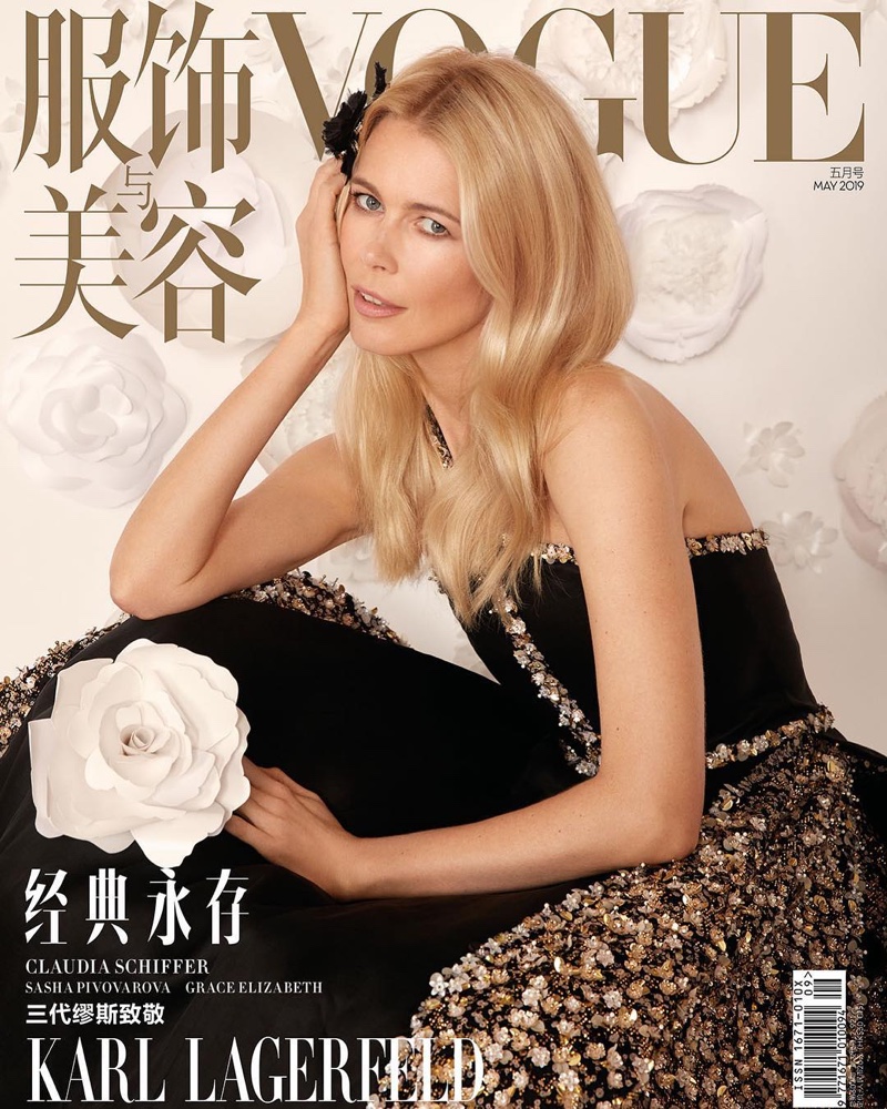 Claudia Schiffer on Vogue China May 2019 Cover