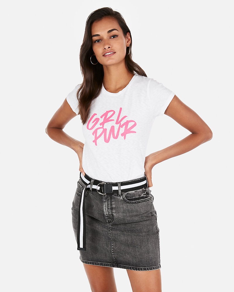 Express One Eleven Girl Power Easy Tee $29.90