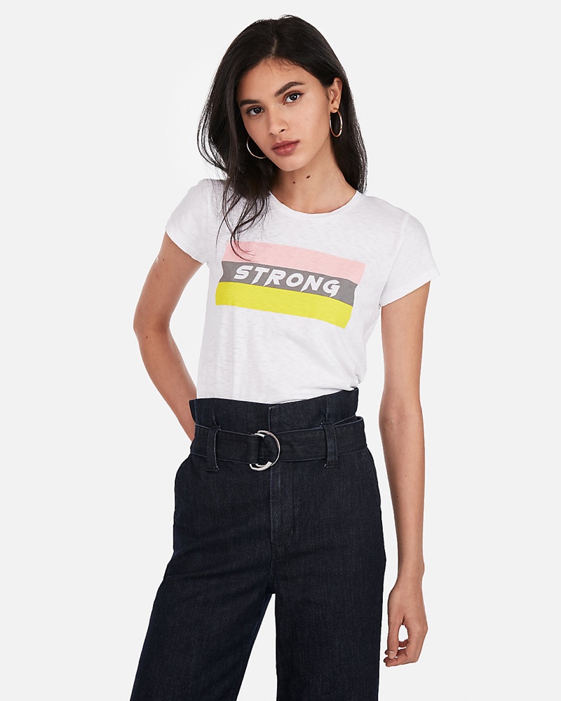 Express One Eleven Strong Graphic Slim Tee $29.90