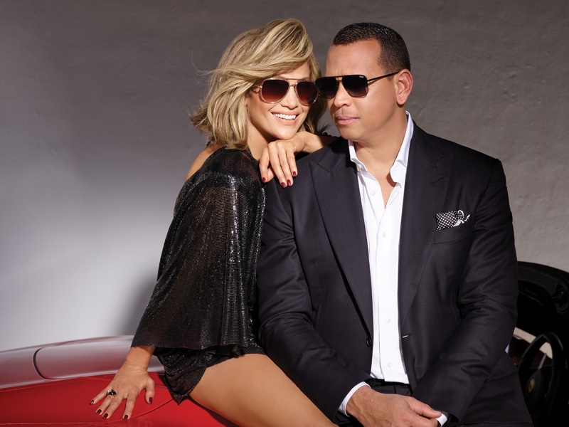 Recently engaged Jennifer Lopez and Alex Rodriguez pose for Quay Australia sunglasses campaign