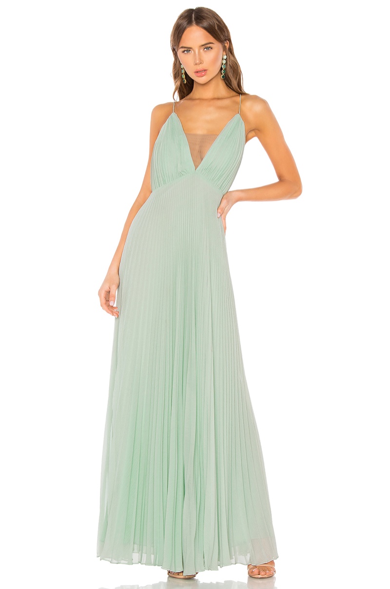 Jill Jill Stuart Crinkle Chiffon Gown in Mint $378