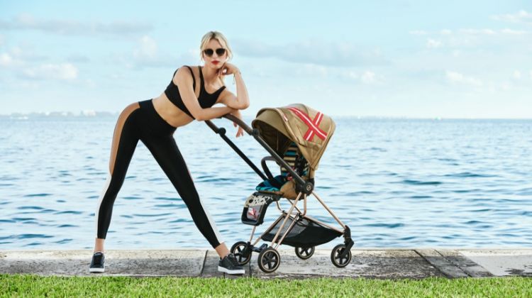 Karolina Kurkova collaborates with Cybex on a capsule collection of baby accessories