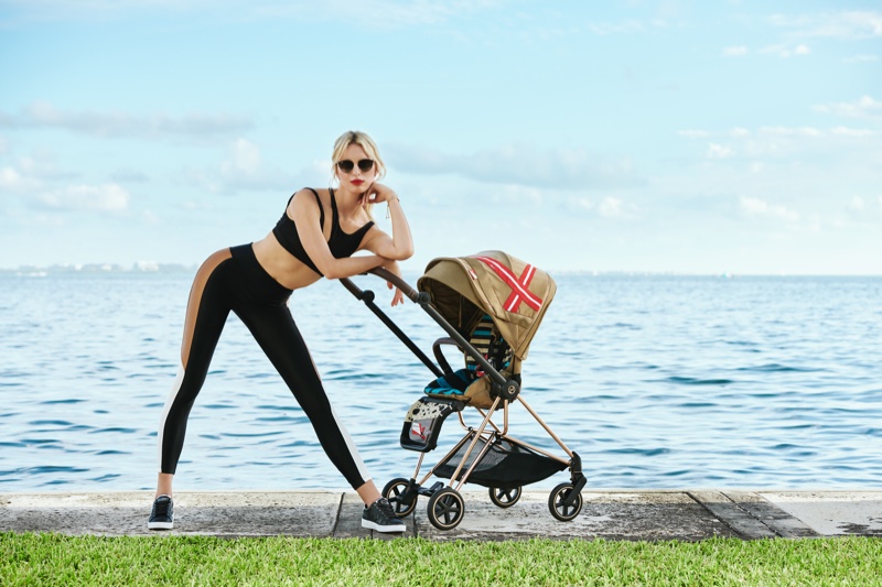 Karolina Kurkova collaborates with Cybex on a capsule collection of baby accessories