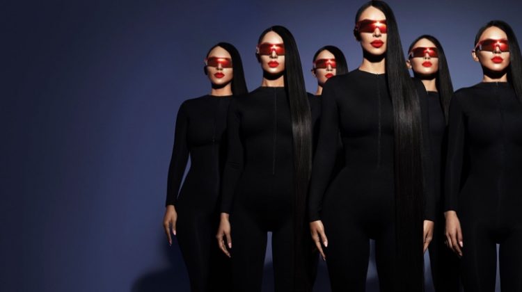 Kim Kardashian & An Army of Lookalikes Front Sunglasses Campaign