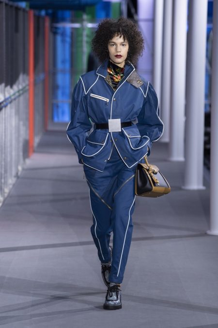 A look from the Louis Vuitton Women's Fall-Winter 2019 Fashion Show by  Nicolas Ghesquière, presented in Paris, Franc…