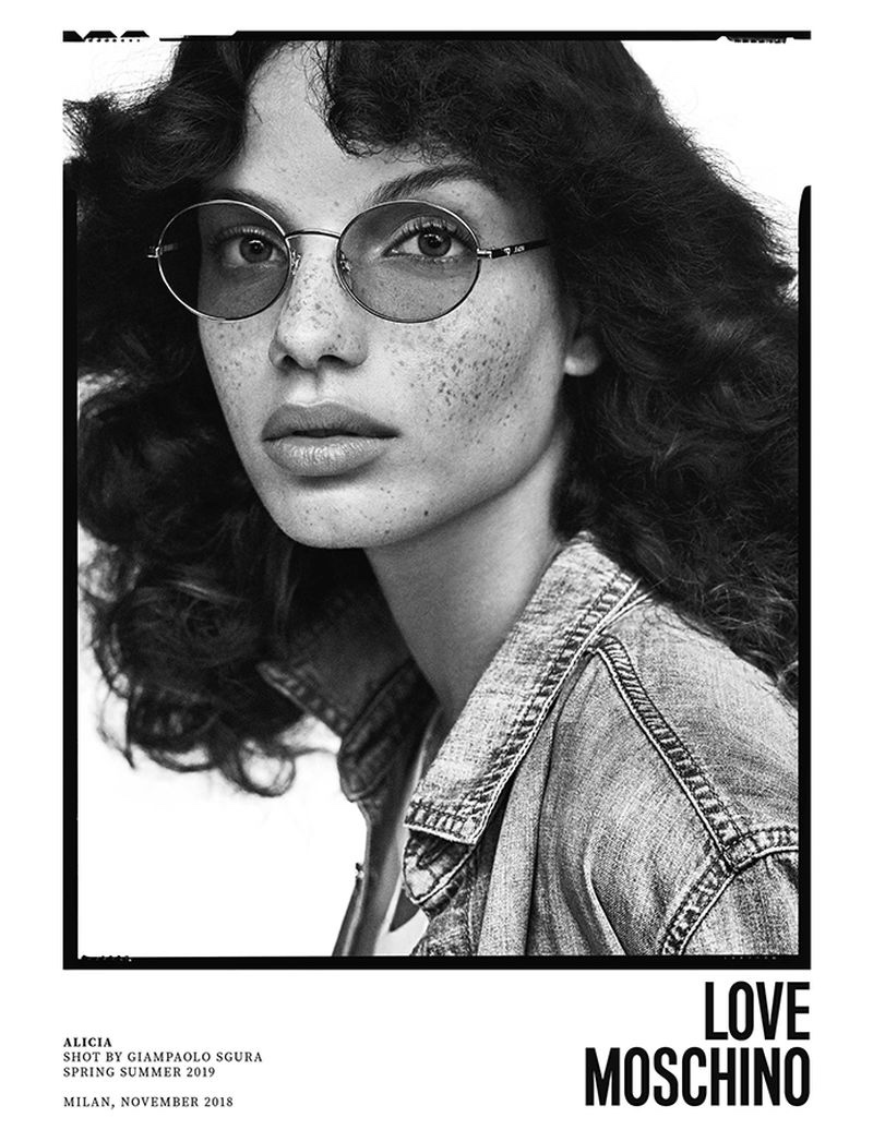 Alicia Herbeth wears sunglasses in Love Moschino spring-summer 2019 campaign