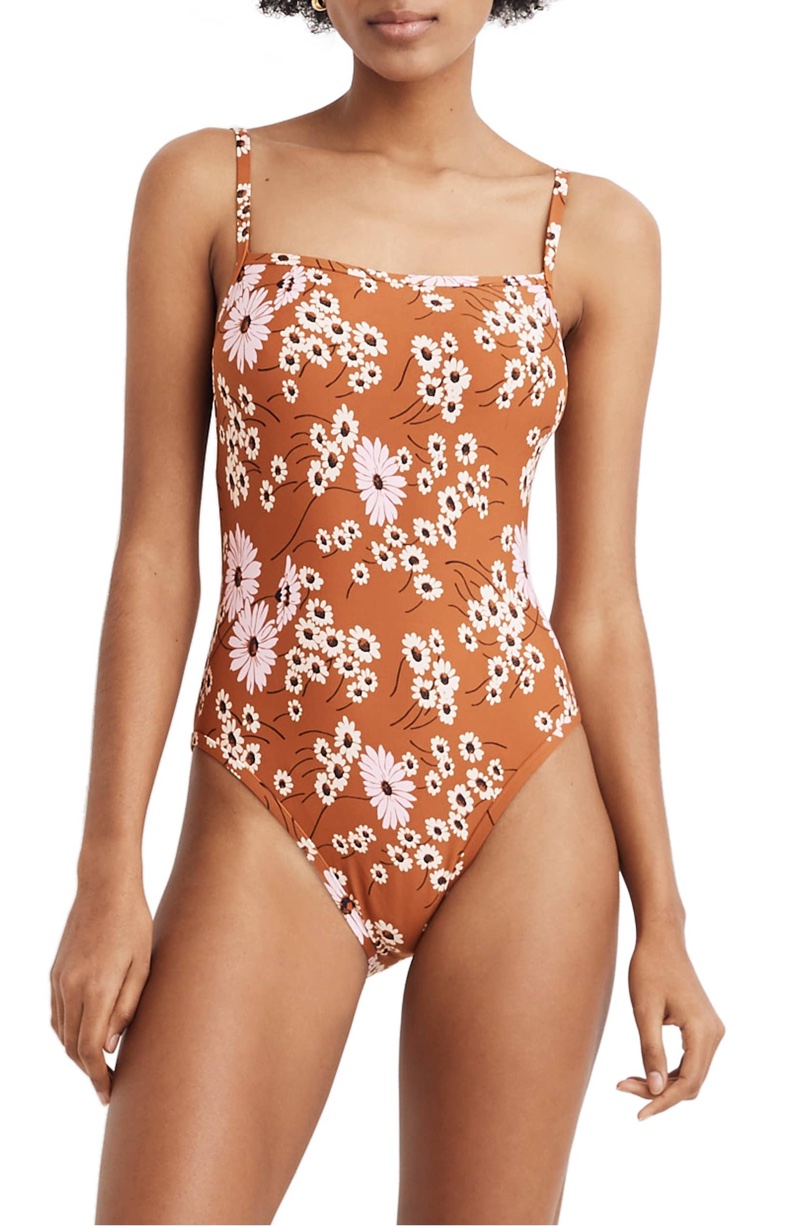 Madewell Second Wave Daisy Print One-Piece Swimsuit $75